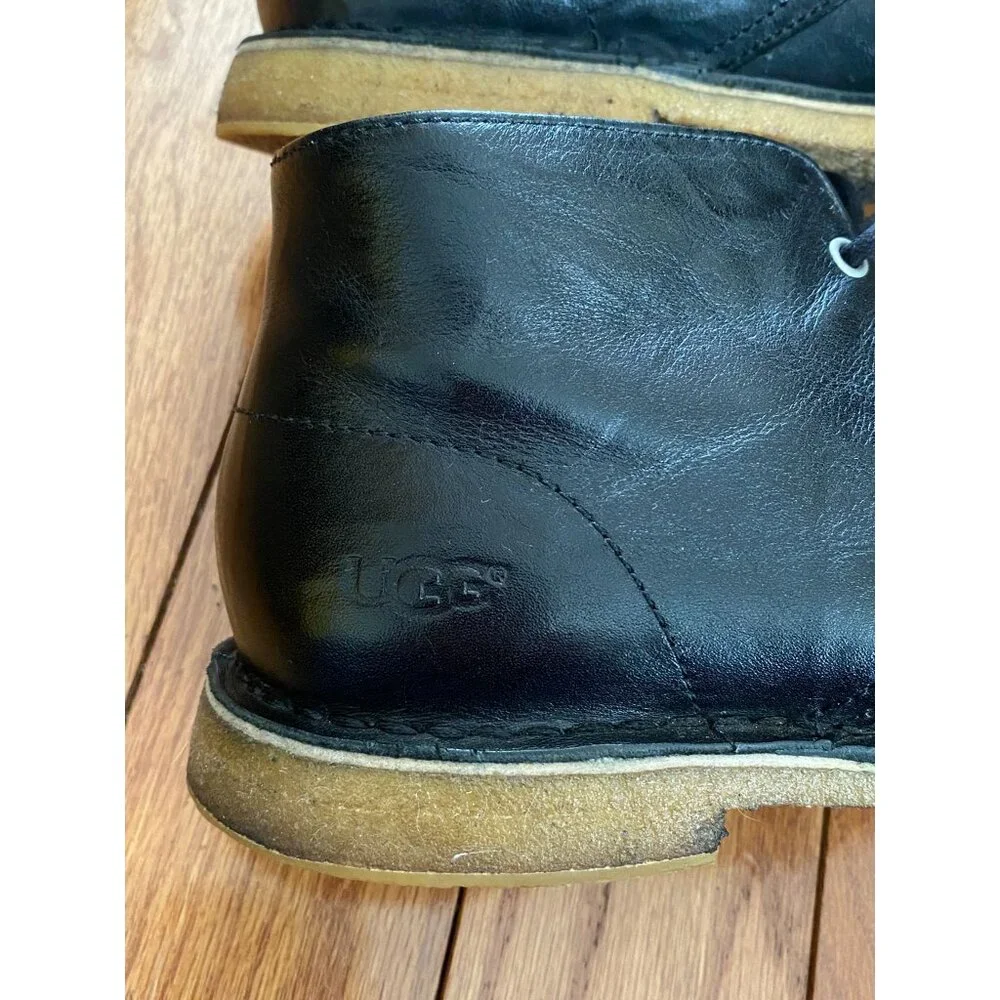 Men's UGG Leighton Black Leather Chukka Boots S/N 3275‎ Size 8